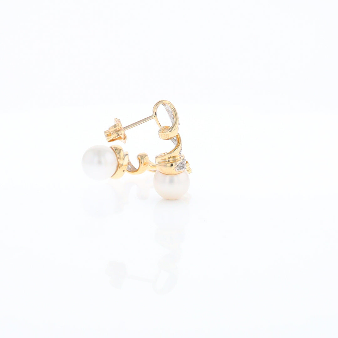 Pearl Spiral Stud Earrings