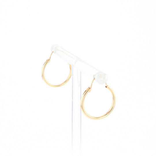 Gold Hollow Tube Hoop Earrings