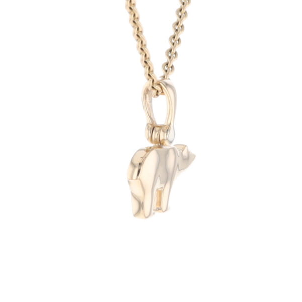 Gold Quartz Inlaid Polar Bear Pendant
