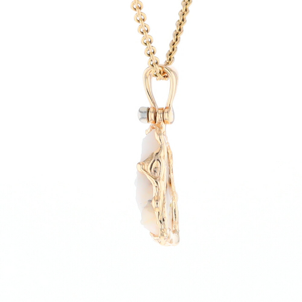 Rough Gold Quartz Freeform Pendant