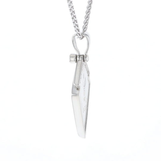 Sleeping Beauty Turquoise Kite Shaped Inlaid Pendant with 0.19ctw Diamonds