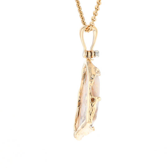 Gold Quartz Freeform Pendant (G2)