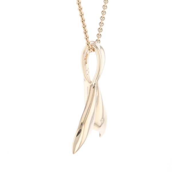 Whale Tail Natural Gold Nuggets Inlaid Pendant XL