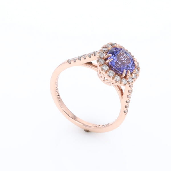 Rose Gold Tanzanite Halo Ring