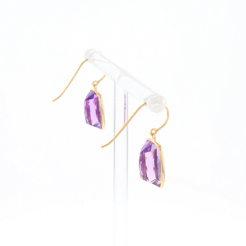 Solitaire Amethyst Dangle Earrings