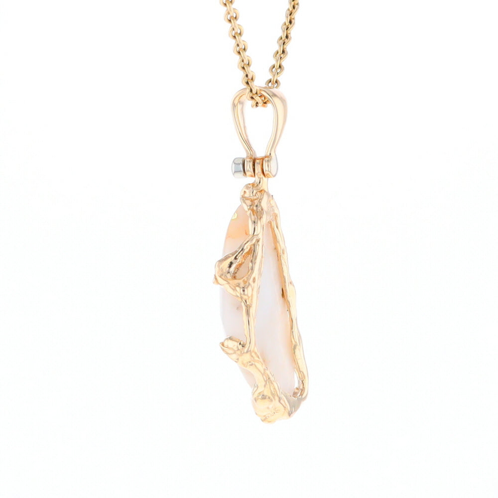 Gold Quartz Freeform Pendant