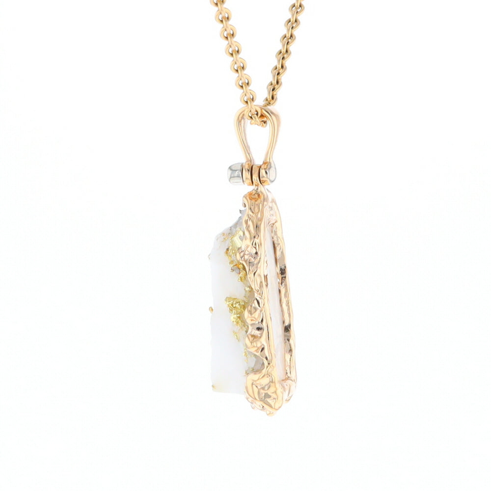 Rough Gold Quartz Freeform Pendant