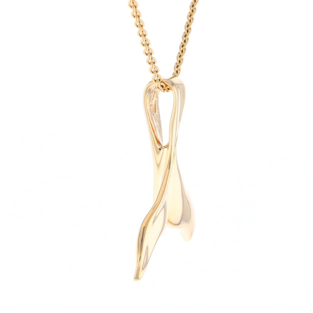 Whale Tail Natural Gold Quartz Single Side Inlaid Pendant