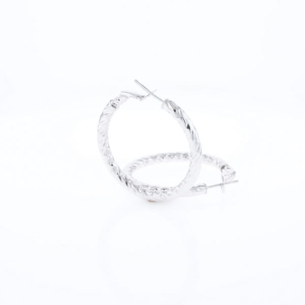 Diamond Cut Hoop Earrings