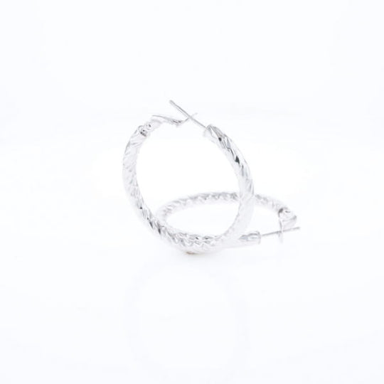 Diamond Cut Hoop Earrings