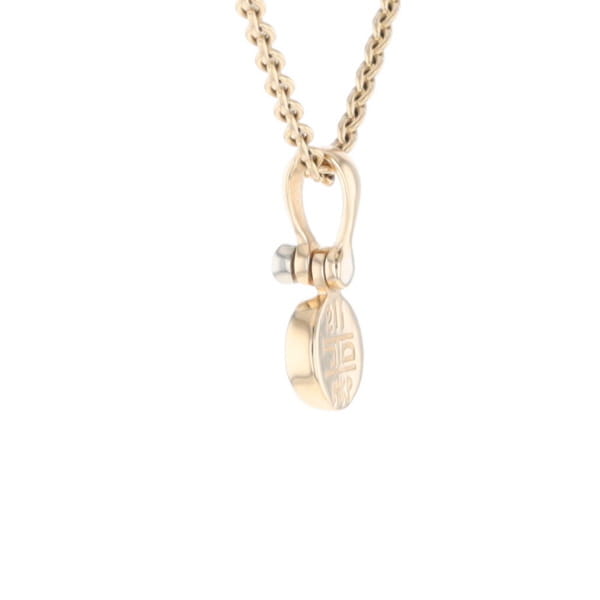 Gold Quartz Necklace Round Inlaid Pendant with .02ct Round Diamond