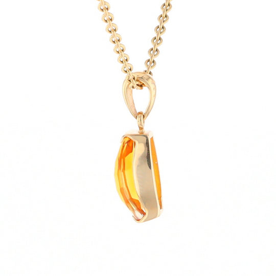 Fancy Cut Citrine Solitaire Pendant