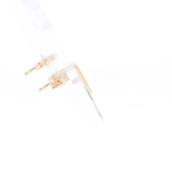 Gold Quartz Rectangle Inlaid Knocker Earrings - G2