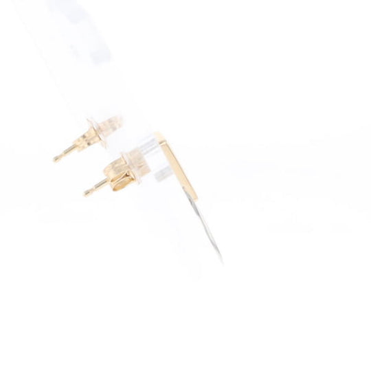 Gold Quartz Rectangle Inlaid Knocker Earrings - G2