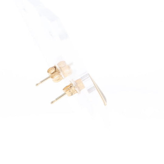 Gold Quartz Earrings Triangle Shape Inlaid with .04ct Round Diamonds - G2