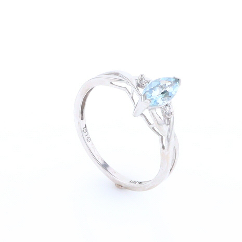 Marquise Blue Topaz Ring