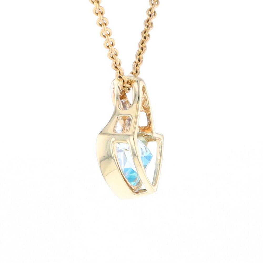 Trillion Blue Topaz Diamond Pendant