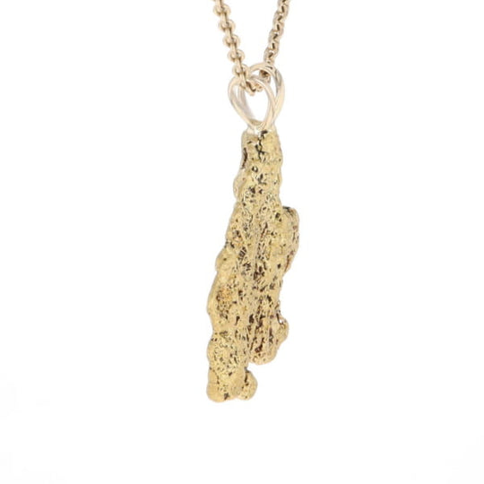 Gold Natural Nugget Flat Pendant
