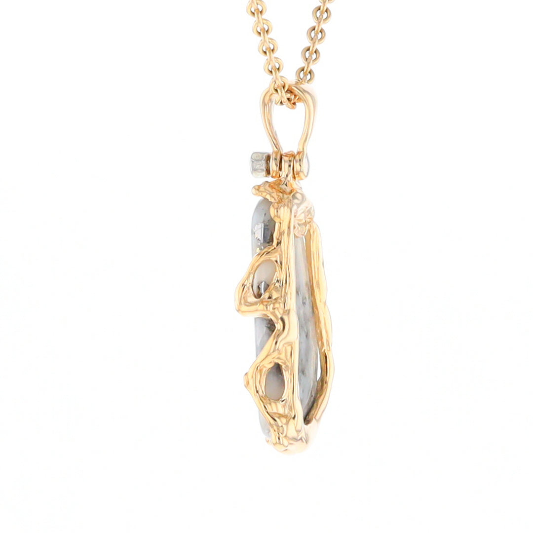 Free Form Gold Quartz Pendant