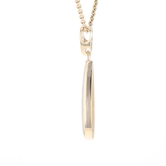 Gold Quartz Pendant Tear Drop Inlaid Design G1