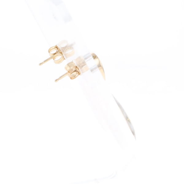 Gold Quartz Earrings Tear Drop Inlaid Design