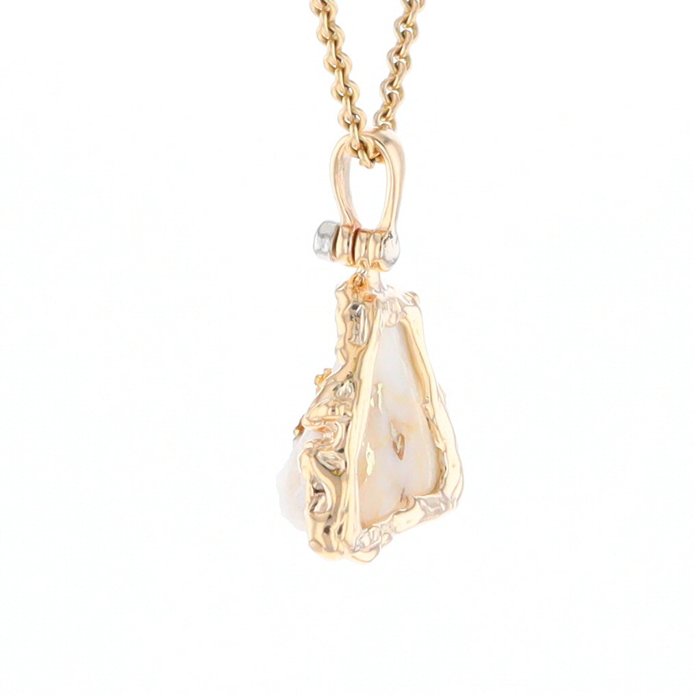 Rough Gold Quartz Free Form Pendant