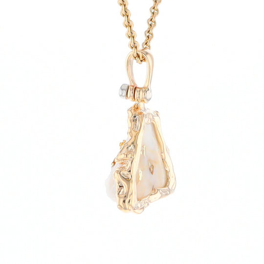 Rough Gold Quartz Free Form Pendant