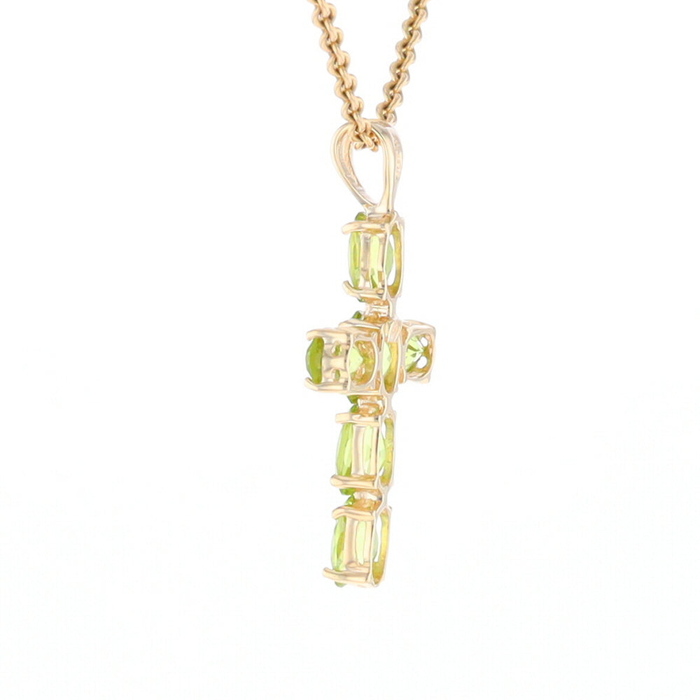 Oval Peridot Cross Pendant