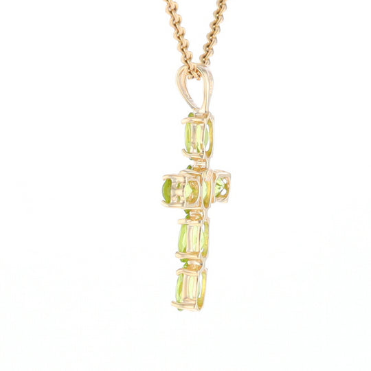 Oval Peridot Cross Pendant