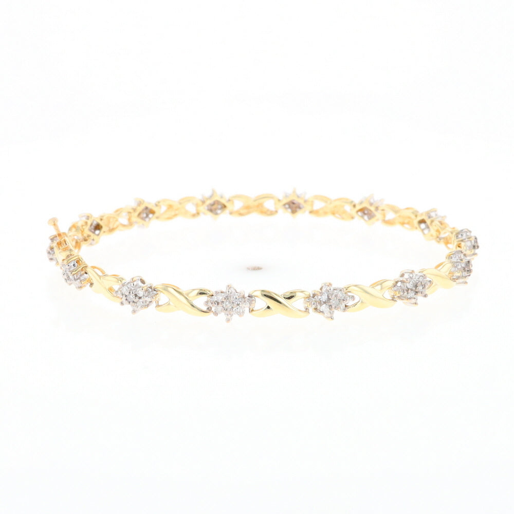 Diamond Cluster & Infinity Link Tennis Bracelet