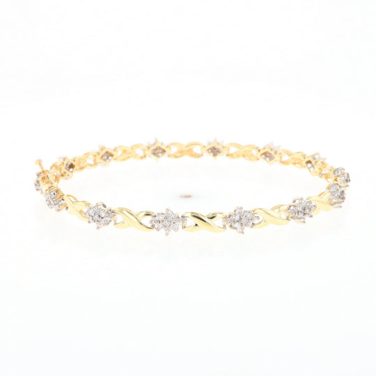 Diamond Cluster & Infinity Link Tennis Bracelet