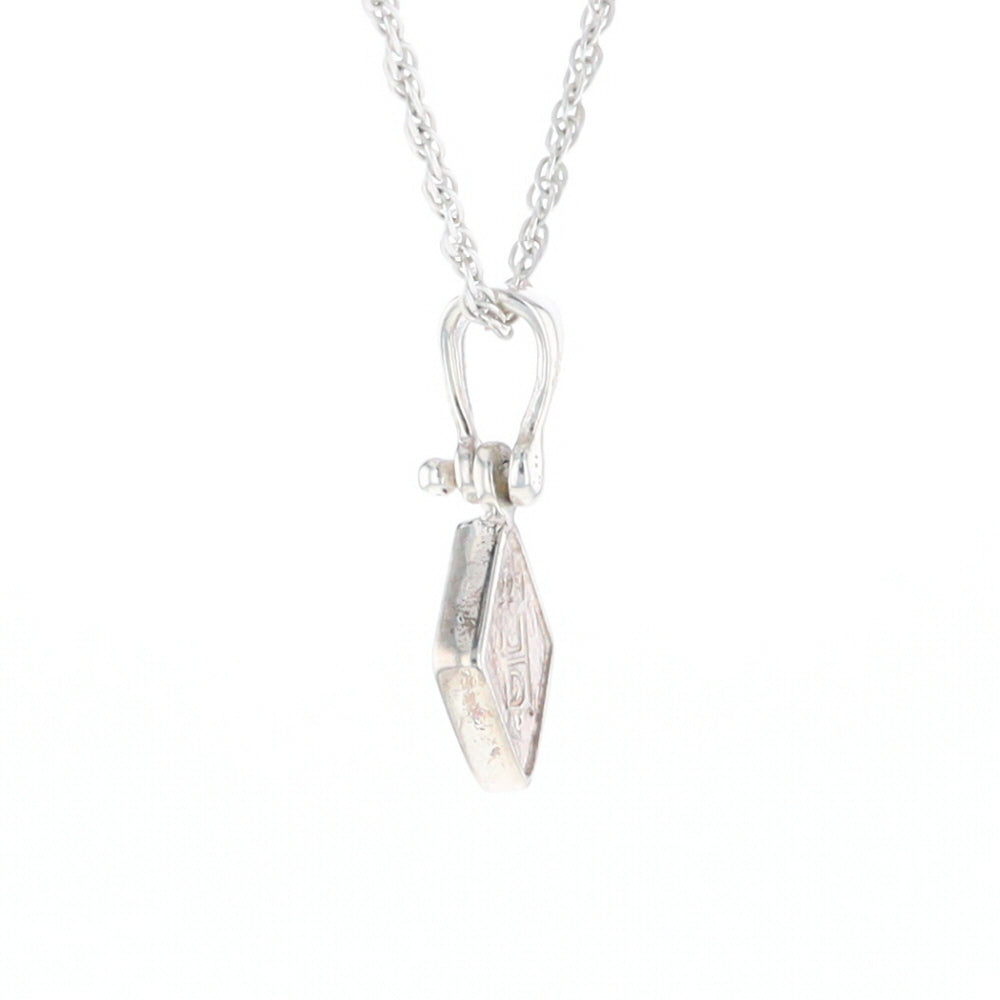 Sterling Silver Gold Quartz Inlaid Diamond Pendant - G3