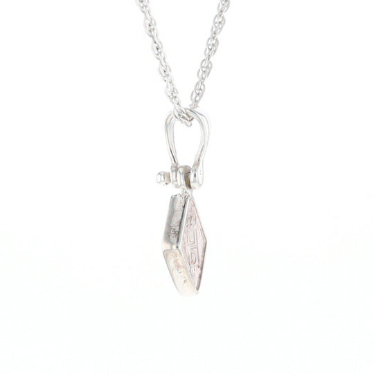 Sterling Silver Gold Quartz Inlaid Diamond Pendant - G3