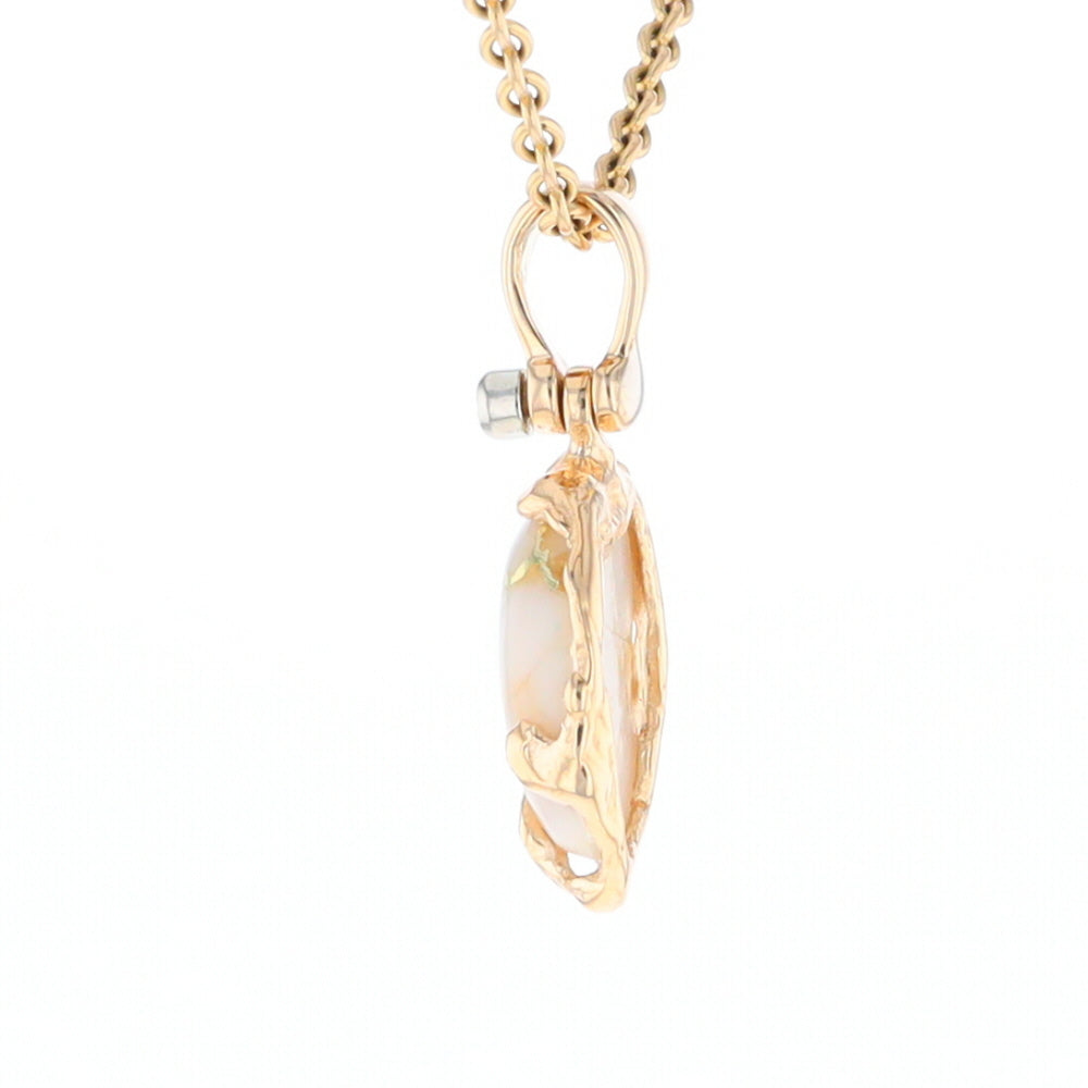 Gold Quartz Free Form Pendant