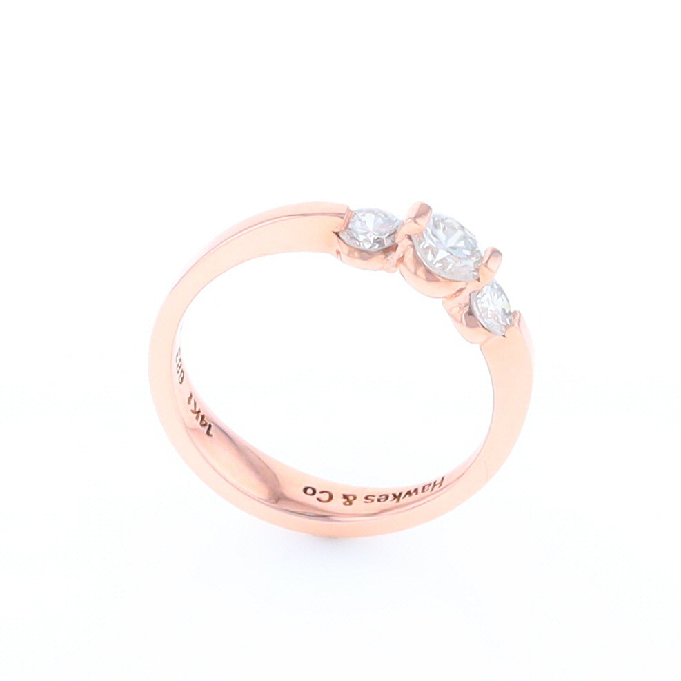 Rose Gold Three-Stone Engagement Ring