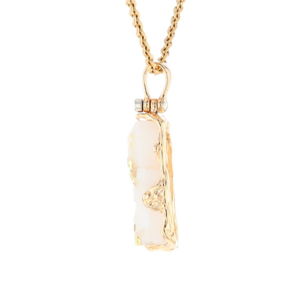 Gold Quartz Freeform Pendant - G1