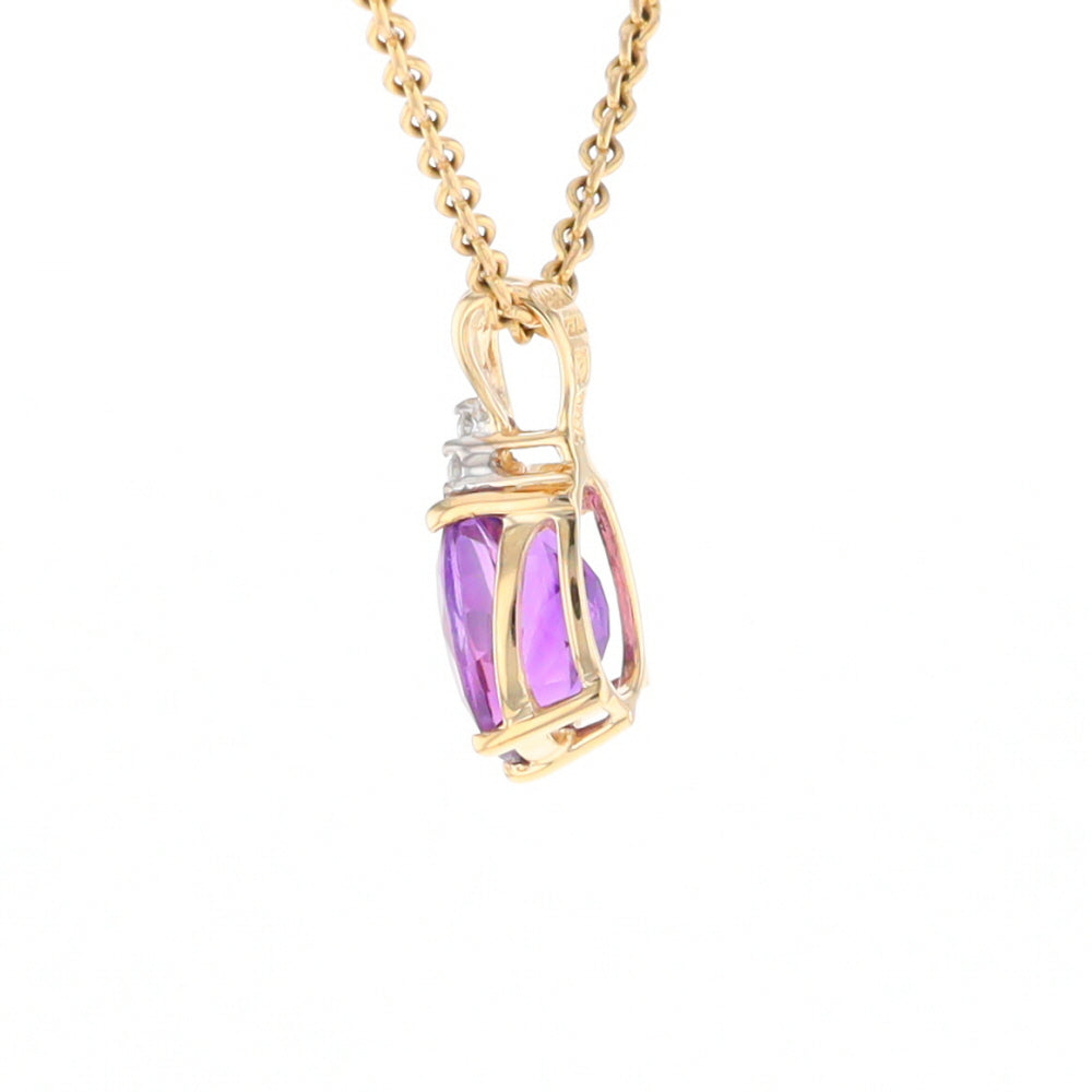 Oval Amethyst Diamond Pendant