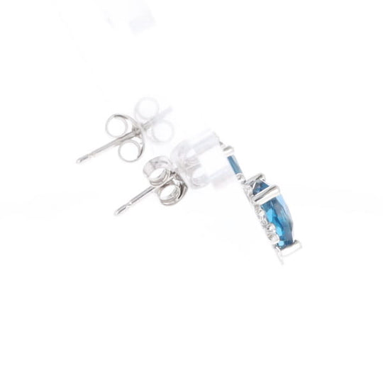 London Blue Topaz in Filigree Setting Dangle Earrings