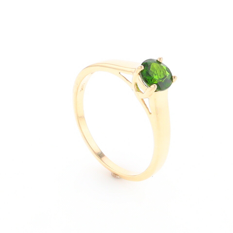 Chrome Diopside Solitaire Ring