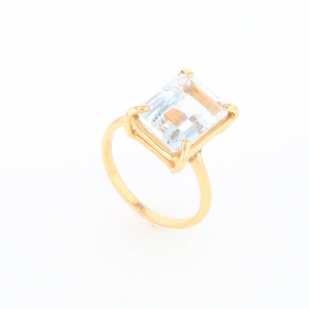 Emerald Cut Blue Topaz Ring