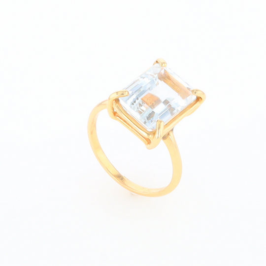 Emerald Cut Blue Topaz Ring