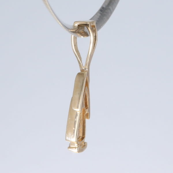 Opal Pendant Triangle Inlaid Design with .06ctw Round Diamonds