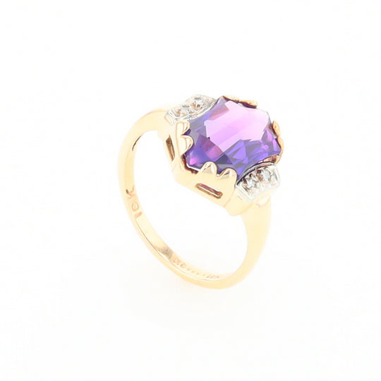 Vintage Hexagon Sapphire Ring