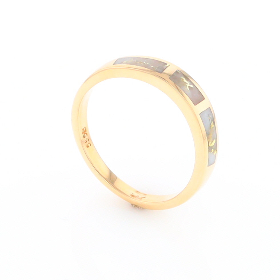 3 Section Gold Quartz Ring Lady’s Anniversary Band G2