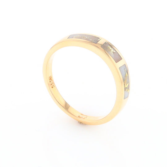 3 Section Gold Quartz Ring Lady’s Anniversary Band G2