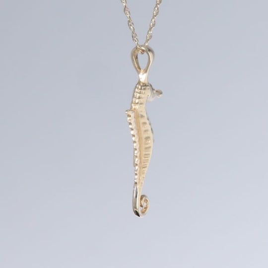 Opal Pendant Inlaid Realistic Sea Horse Design