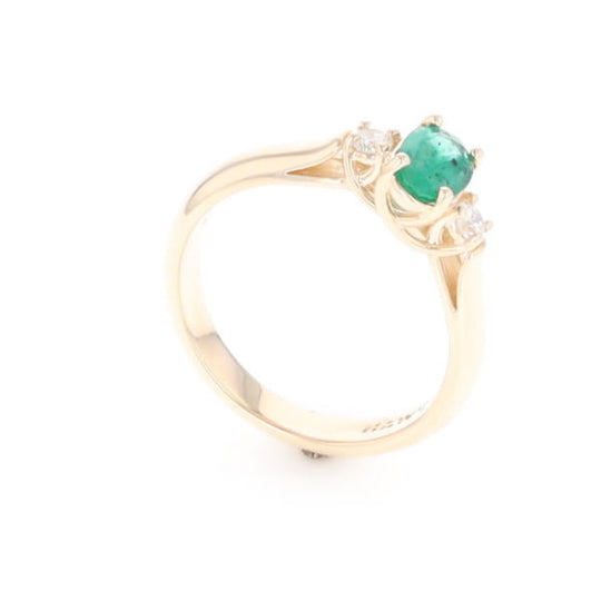 Emerald Three-Stone Trellis Ring