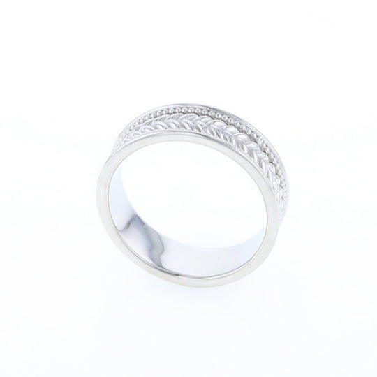 Braided White Gold Men's Ring