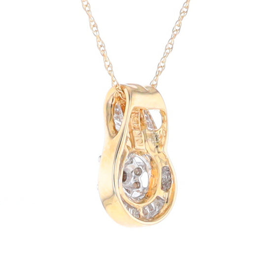 Gold Slide and Flower Diamond Pendant