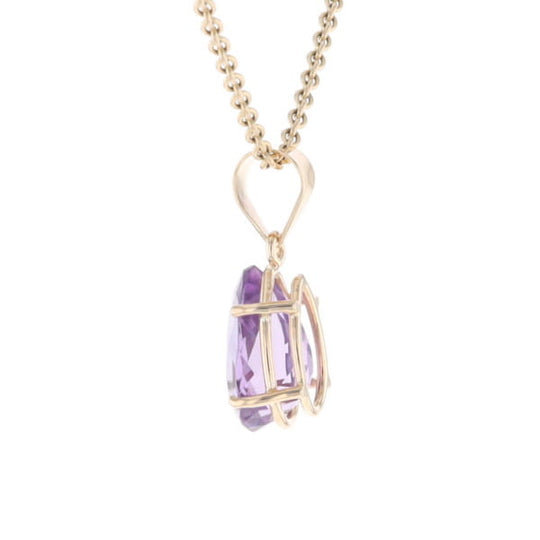 Pear Solitaire Amethyst Pendant